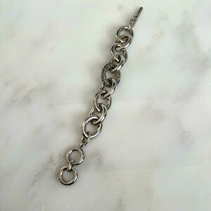 Banana Republic chunky silver chain bracelet with crystal inlay